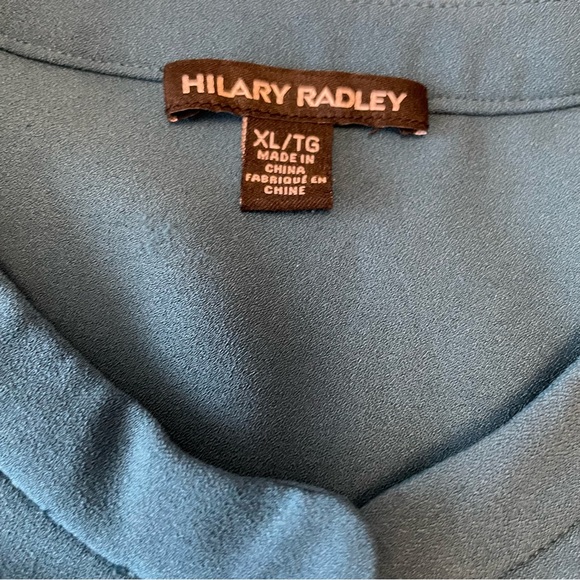 HILARY RADLEY Teal Turquoise Blue Long Sleeve Blouse Size XL - Picture 4 of 14
